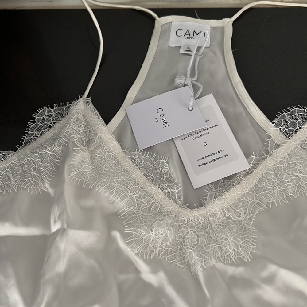 NWT Cami nyc RACER CHARMEUSE CAMI WHITE - Picture 7 of 7